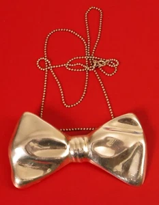 VINTAGE STERLING SILVER DESIGNER BOW TIE PENDANT BROOCH PIN LOS BALLESTEROS !! - Picture 1 of 5