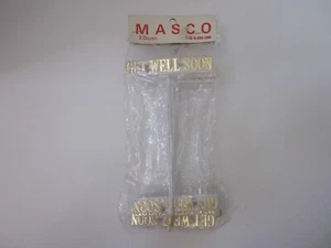 Vintage Nos 24 Stck. Masco Hongkong HAPPY ANNIVERSARY Gold Blumen Plektren Handwerk KITSCH - Bild 1 von 3