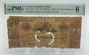 1835 TEN Shillings CANADA Saint John New Brunswick PMG Good 6 (BT345) - Bild 1 von 4