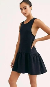 Free People Womens Black Easy Street Sleeveless Mini Dress Size Medium  - Afbeelding 1 van 10