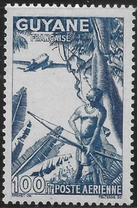 1944 French Guiana AIR MAIL S#C8C AIRPLANE MNH**OG VICHY Government issue - Picture 1 of 2