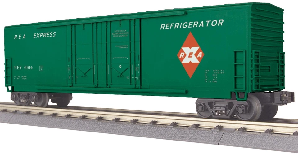 MTH RAILKING 30-74772 REA EXPRESS AGENCY 50' DBL PLUG DOOR BOX CAR. O GAUGE. NIB - Image 1 of 1