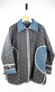 Vintage Enjoy the label embroidered short jacket in charcoal/teal size L/UK14 - Picture 1 of 10