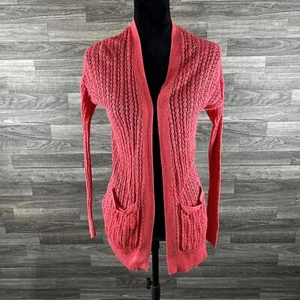 Cárdigan Suéter American Eagle Estilo Abierto Rojo Punto Abierto Para Mujer Talla XS - Imagen 1 de 13