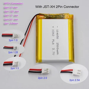 3.7V 2500mAh 9.25Wh Li Lipo Battery 104050 JST 2Pin 1.0/1.25/1.5/2.0/2.54mm Plug - Picture 1 of 15