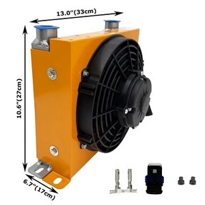 Enfriador de aire hidráulico 65L/min DC12V ventilador enfriador radiador hidráulico de aluminio - Imagen 1 de 22