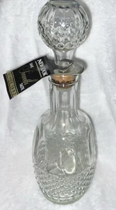 Clear Glass Cross Hatch Decanter Bottle Mogen David Wine 1982 With Stopper VTG - Picture 1 of 24
