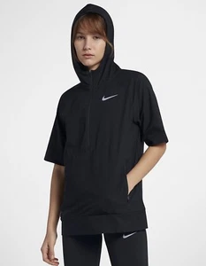 NIKE FLEX RUNNING JACKET SIZE S (890110 010) BLACK SHORT SLEEVE - Picture 1 of 8
