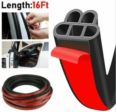 16FT Car Rubber Weather Stripping SealStrip for Truck Doors/ Windows Soundproof - Image 1 of 4