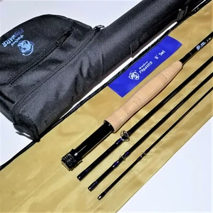 PayWater AZUL 9' 5wt acción media IM6 caña para mosca de carbono guías para serpiente 4 piezas estuche de R&R - Imagen 1 de 33