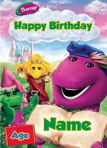 Barney and Friends - Personalisierte Geburtstagskarte Tochter Sohn Junge Mädchen Kinder - Bild 1 von 1