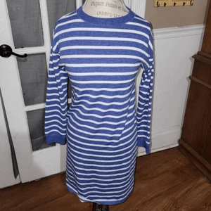 Vineyard Vines Girls Blue White Cozy Stripe Dress XL 16 - Picture 1 of 4