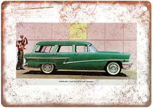 Vintage 1956 Mercury Custom Station Wagon Auto Ad Reproduction Metal Sign A11696 - Picture 1 of 2