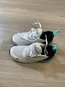 Nike Air Max 270 Kids  Size 91 YWhite/Hyper Jade/Deep Royal Blue Shoes.DX3348100 - Picture 1 of 10
