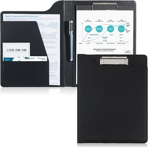Clipboard Folder Portfolio, A4 Leather Padfolio Clipboard, Business Portfolio Cl - Picture 1 of 7