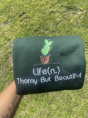 Толстовка унисекс с круглым вырезом вышитая на заказ кактус Life Definition - Изображение 1 из 4