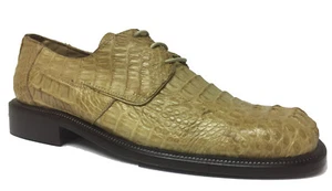 Herren Sand Beige Krokodilleder Elegant Schuhe Western Cowboy Echtleder Oxford - Bild 1 von 5
