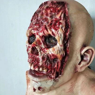 Halloween Latex Mask Horror Costume Party Props-Creepy-Scary-Melting-Face-Zombie - Image 1 of 4