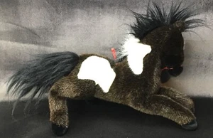 Douglas Black & White Horse Plush Stuffed Animal Cuddle Toy 12" Realistic EXC! - Picture 1 of 4