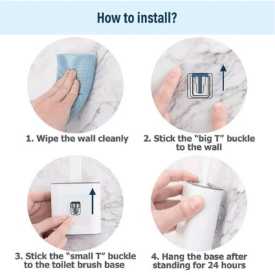 Bathroom Silicone Bristles Toilet Brush with Holder Creative Cleaning Brush Set - image 1 of 4