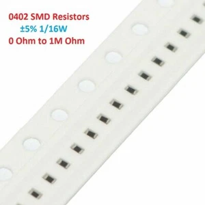Resistencias SMD/SMT 0402 100 PIEZAS ±5 % rango 1/16 W (0 ohmios a 1 m ohmios) - Imagen 1 de 1