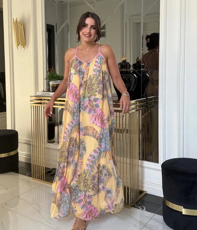 Zara ZW Collection langes Maxikleid mit Blumenmuster Gr. L 3193/123 Blogger Favorit - Bild 1 von 4