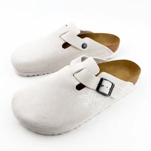 Birkenstock Stussy Boston Bone Wildleder Leder Freizeit Komfort Clogs Damenschuhe - Bild 1 von 10