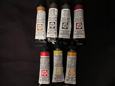 Daniel Smith Watercolor .5ml lot of 7 - Yellow Ochre, Shadow Violet & More! - Image 1 of 4