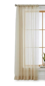 Better Homes & Gardens Solid Fringe Rod Pocket Single Curtain Panel 50'' x 84'' - Picture 1 of 5