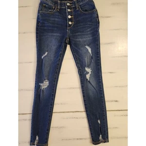 Old Navy High Rise Rock Star Super Skinny Leggings Girls Size 10 Blue - Picture 1 of 9