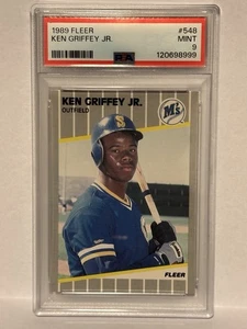 1989 Fleer Ken Griffey Jr. PSA Mint 9 Rookie HOF #548 - Picture 1 of 2