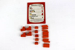 Settlers of Catan Replacement Complete Orange Cities Settlements Roads & Card - Picture 1 of 5