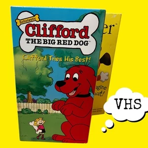 Clifford The Big Red Dog: Clifford Tries His Best - VHS * Bonus Video Included - Picture 1 of 9