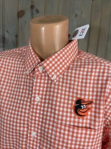 CUTTER & BUCK MLB Long Sleeve Button Shirt Sz L BALTIMORE ORIOLES NWT - Picture 1 of 11