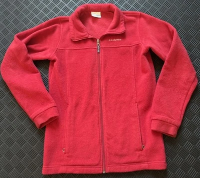 Jaqueta Columbia de lã vermelha com zíper juvenil tamanho grande 14/16 - Imagem 1 de 3