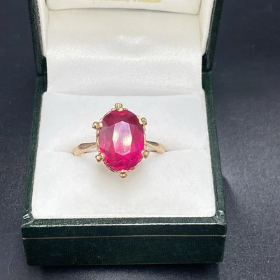 14CT Gold And Ruby Ring - Lab Created - Image 1 of 4