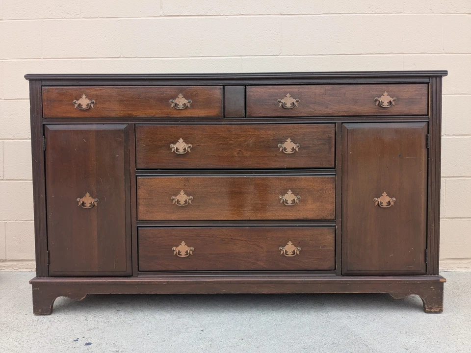 Vintage Moderno Regency Console de Madeira Entrada de Mídia Sofá Mesa Aparador - Imagem 1 de 1