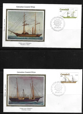 Barcos costeros Canada SC # 670-673. Cachete de seda Colorano Foto 1 de 2