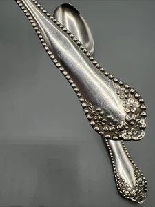 Antik ⚓️Rogers AA ⚓️1896-1901 MAYFLOWER Muster Tafellöffel 2er Set Perlen - Bild 1 von 12