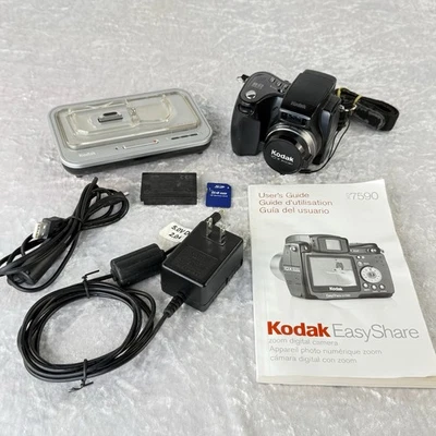 Kodak EasyShare DX7590 5.0MP Zoom Digital Camera Battery SD Manual Dock Cables - Image 1 of 4