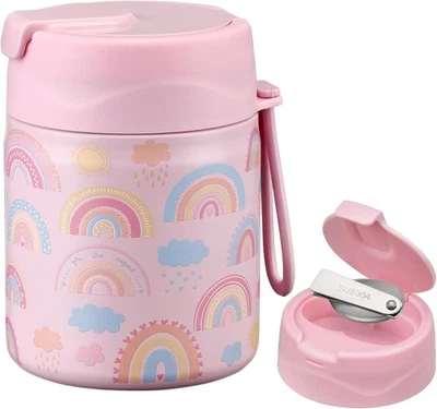 Termo comida caliente 17oz con cuchara tapa hermetica acero escolar kids - Imagem 1 de 4