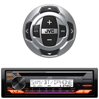 JVC KD-T92MBS Single-DIN Marine Bluetooth CD Player Receiver W/Wired Remote - Image 1 of 4