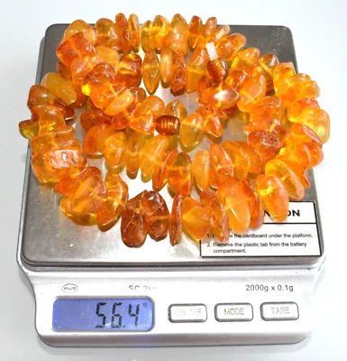 56gr RUSSIAN SOVIET BALTIC AMBER BEAD NECKLACE 琥珀 BRACELET STONE PENDANT EARRING - Image 1 of 4
