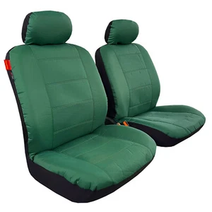 Canvas Seat Covers Front Pair Green Protectors For Cars Universal Fit 4PCS - Picture 1 of 2