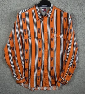 Camicia Tommy Hilfiger vintage uomo extra large XL Duke University stampa all over - Foto 1 di 11