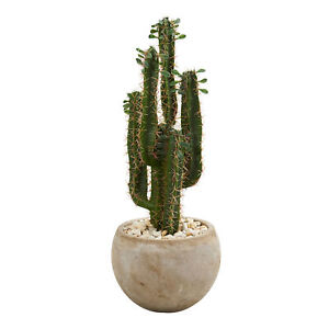 Nearly Natural 2.5’ Cactus Artificial Plant In Bowl Planter Realistic Home Decor