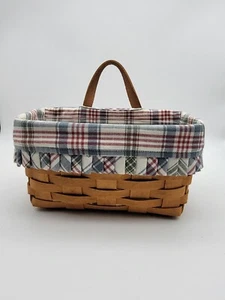 Longaberger 1994  Wall Hanging Basket w/Leather Strap Signed w/Liner & Protector - Picture 1 of 8
