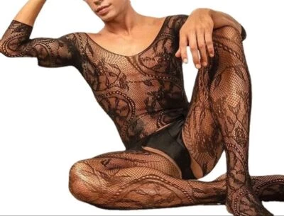 Bodystocking Ouvert Dessous Strumpfhose Catsuit Männer Herren Unterwäsche Sexy - Bild 1 von 3