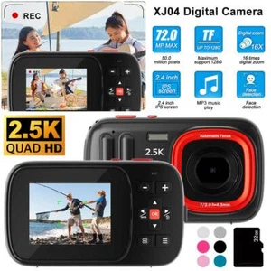 Digital Camera 32GB HD 2.5K 72MP 2.4'' LCD Screen 16X Zoom Anti-Shake BLACK - Picture 1 of 16