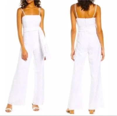 Nuevo con etiquetas Mono de Encaje Lily Pulitzer Nina Talla 2 Resort Blanco con Corbata Mujer Foto 1 de 4
